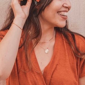 Inés Santos 18K Gold Vermeil Ginkgo Leaf Necklace